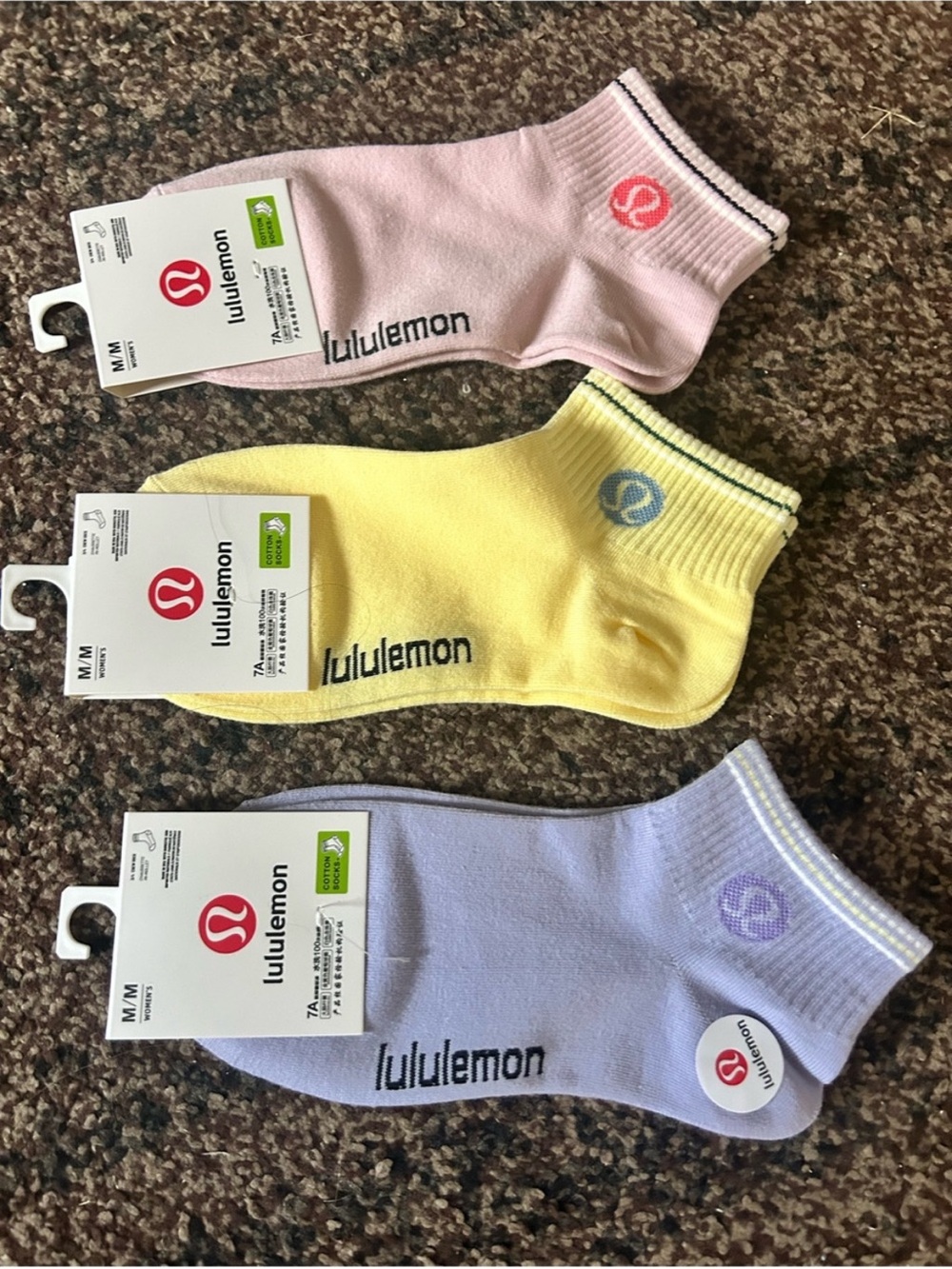 lululemon athletica Ankle Socks Trio - Yellow, Pink, Lavender - Picture 2 of 3